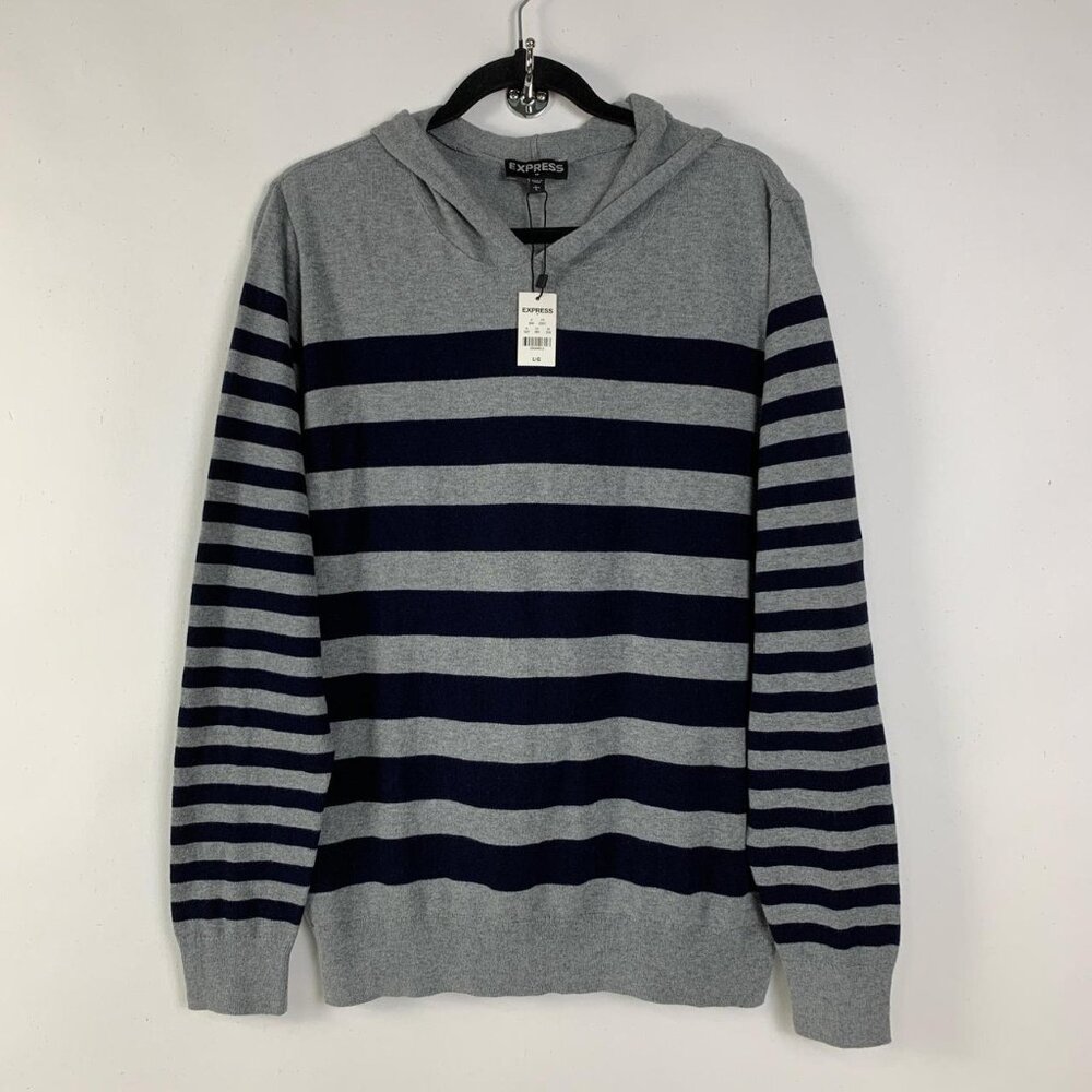 Express Men's Lightweight Striped Pullover Hoodie… - image 1